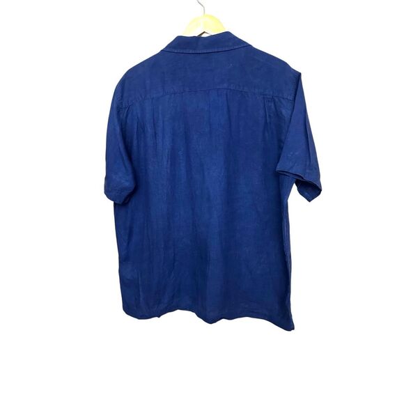 Orlebar Brown Pure Linen Blue Short Sleeve Cuban Shirt Made in Portugal XXL - Picture 2 of 4